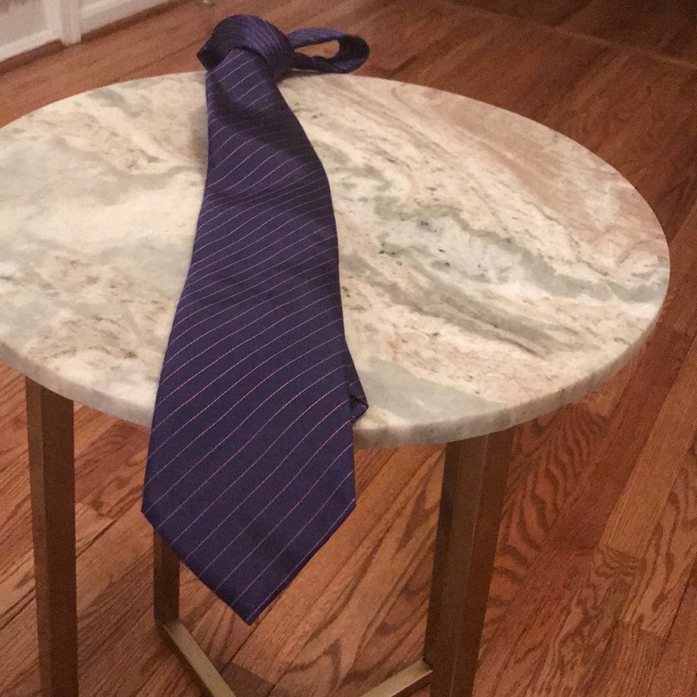 Blue and pink necktie